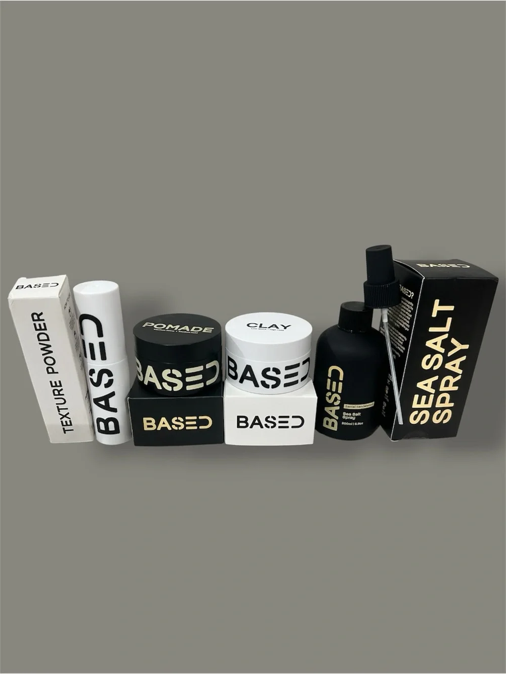 BASED Bodyworks Complete Styling Kit Bundle Set Sea Salt Clay Pomade Powder NIB